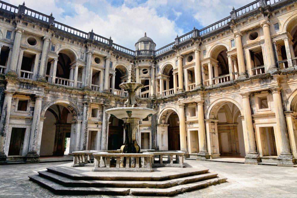 Main cloister of the Convent of Christ in Tomar, Portugal