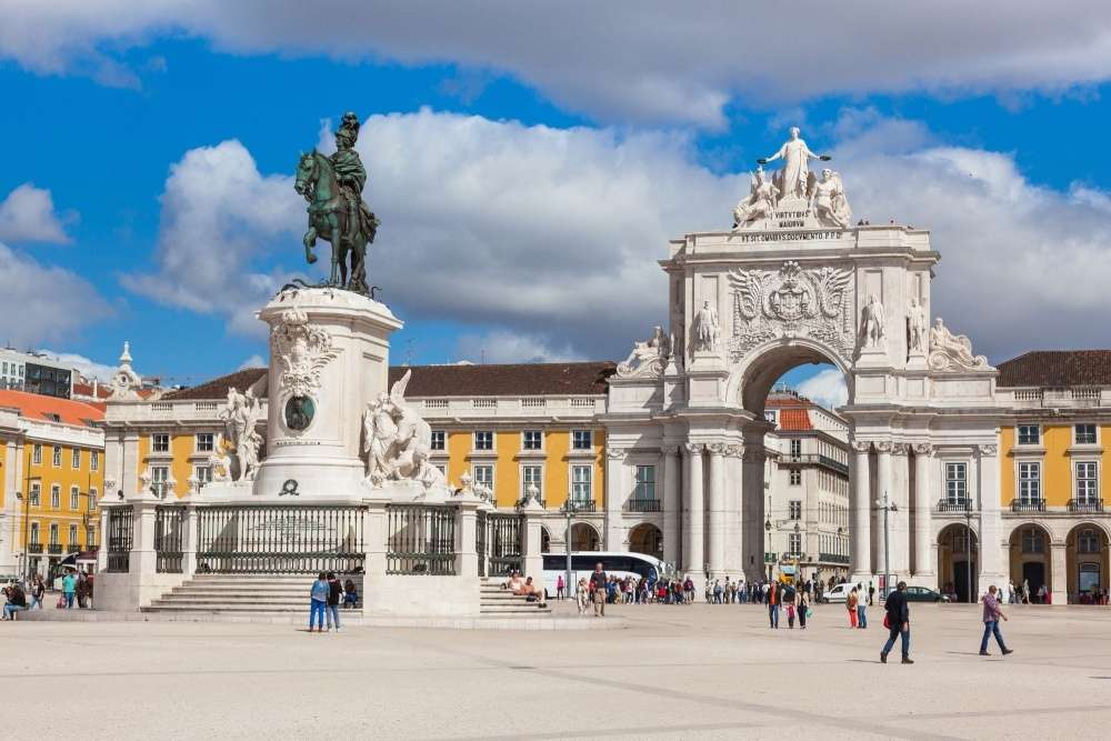 King José I statue at the Square of Commerce in Lisbon