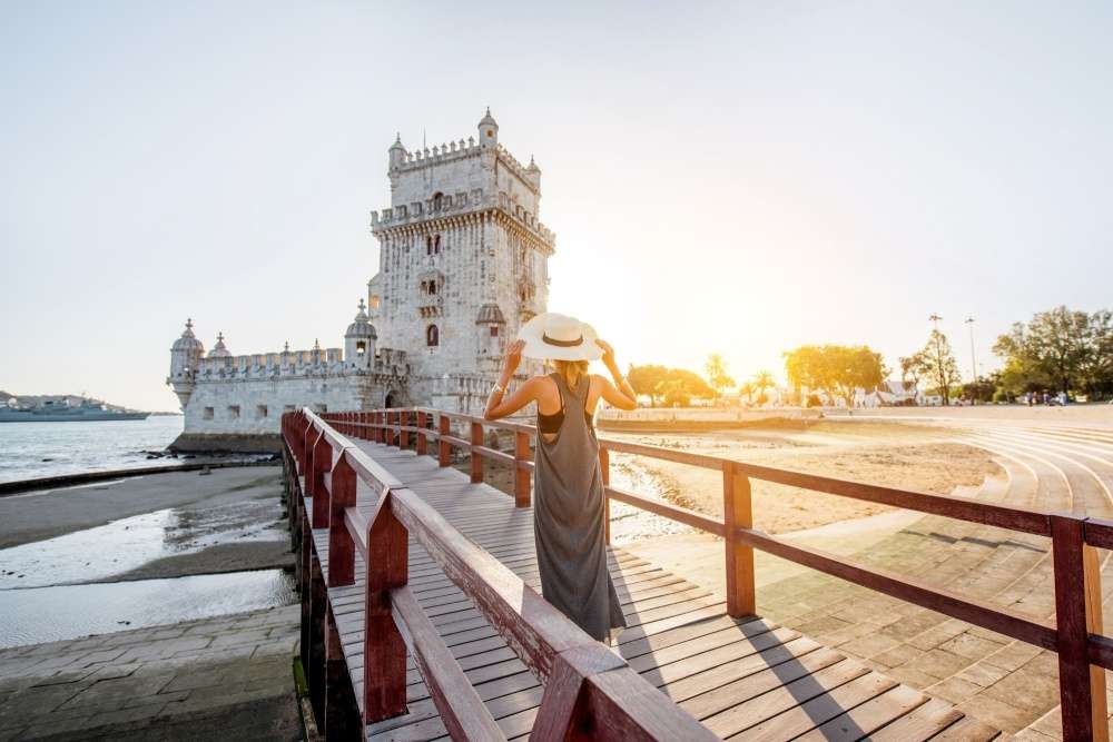 World Heritage 16th Century Manueline-style Belém Tower in Lisbon, Portugal