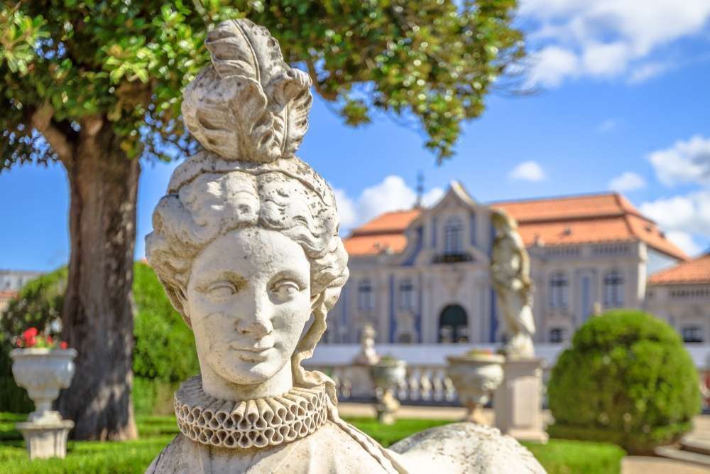 Garden detail of the Royal Palace of Queluz in Lisbon, Portugal